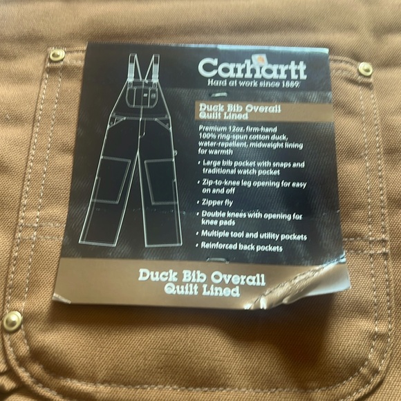 New duck bib carhartt overall quilt lined - Picture 1 of 5